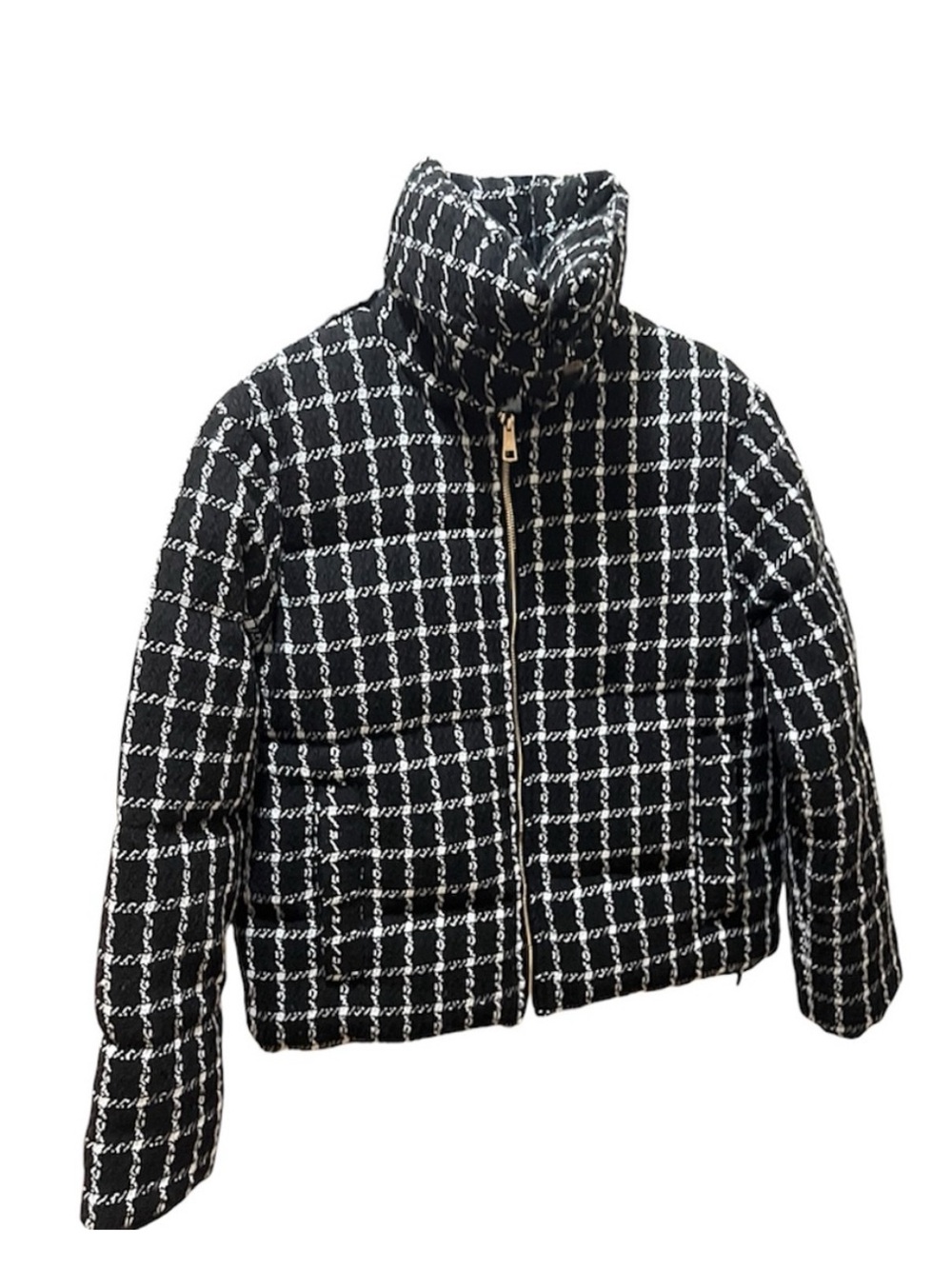 Jason Wu Plaid Tweed Puffer Coat
